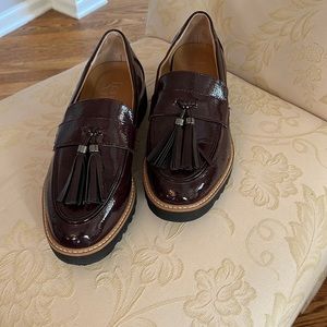 Burgundy Franco Sarto Patent Leather Loafer Flats
